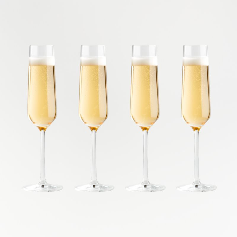Schott Zwiesel Pure Tour Champagne Flutes Prosecco Glasses, Set of 4 + Reviews | Crate & Barrel | Crate & Barrel