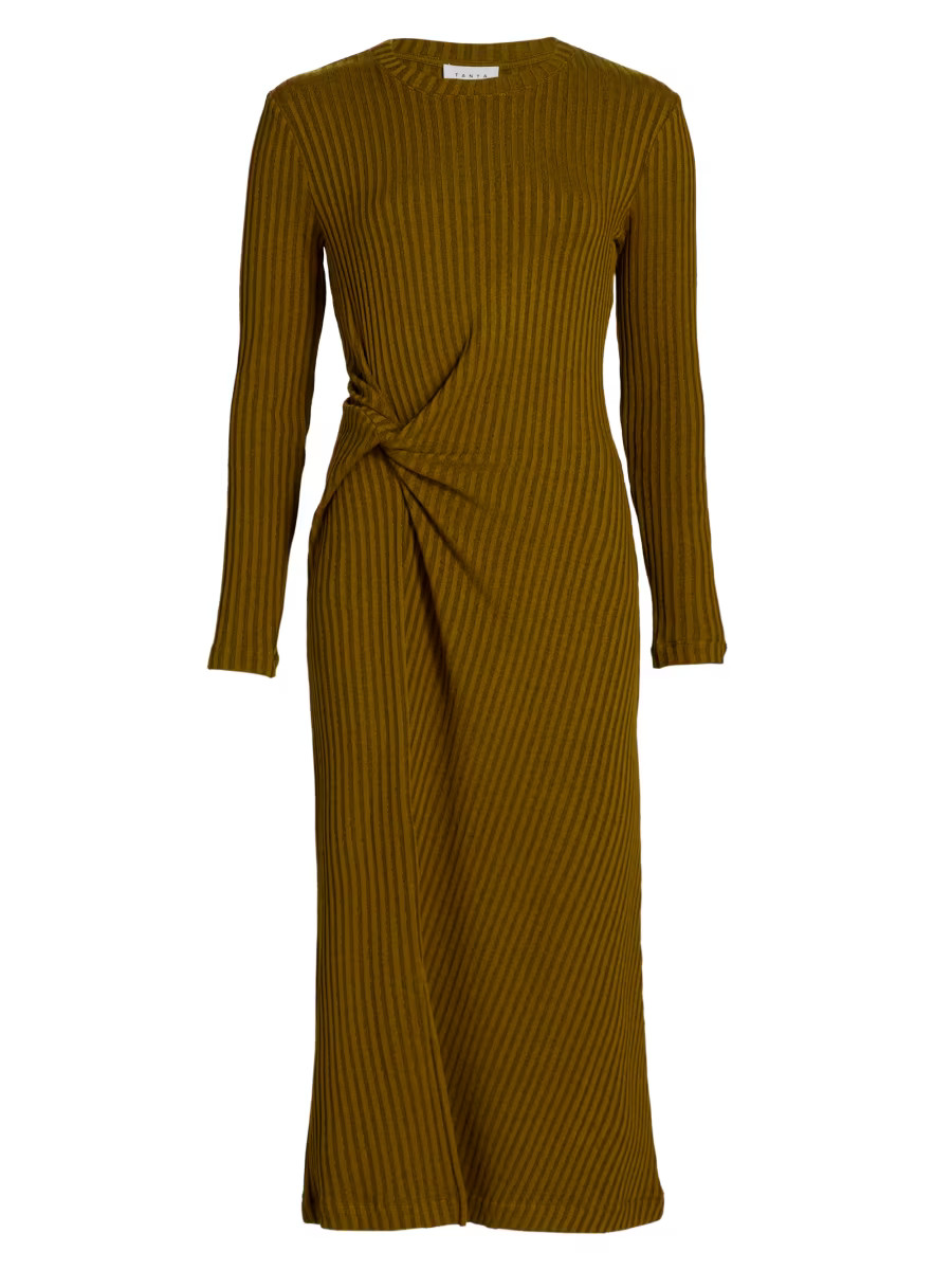 Elana Twisted Long-Sleeve Midi-Dress | Saks Fifth Avenue