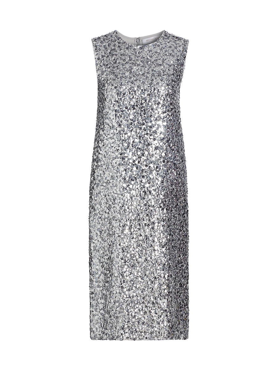 Women's Sequined Crewneck Sheath Dress - Pearl - Size 12 | Saks Fifth Avenue