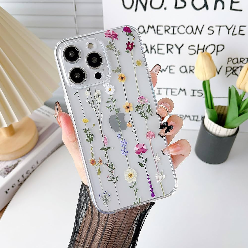 ZTOFERA Floral Case for iPhone 14 Pro,Clear Cute Flower Pattern Case for Girls Women,Flexible Sil... | Amazon (US)