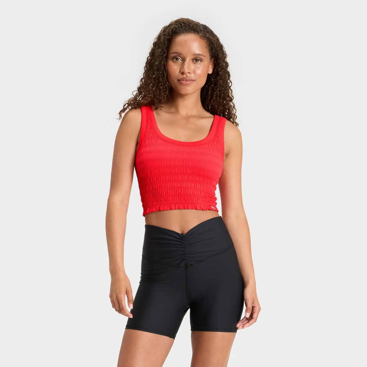 Women's Smocked Support Cropped Tank Top - JoyLab™ | Target