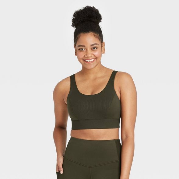 Women's Medium Support Soft Ribbed Bra - All in Motion™ | Target