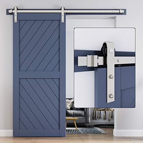 Amazon.com: EaseLife 6 FT Heavy Duty Brushed Nickel Sliding Barn Door Hardware Track Kit,Modern,S... | Amazon (US)