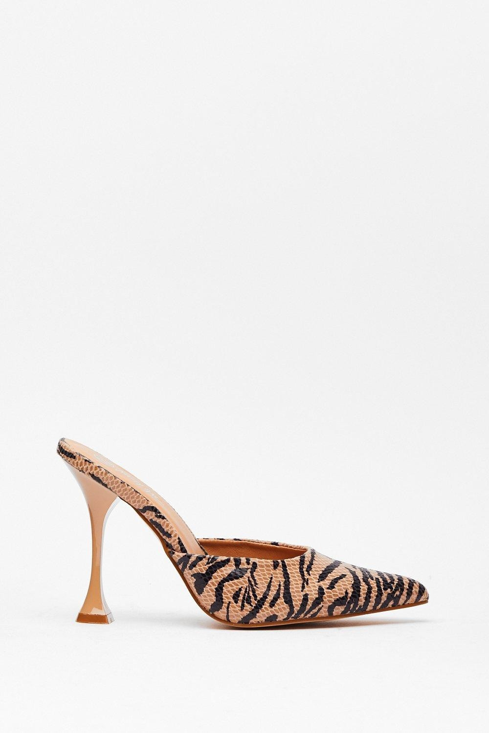 You've Made Your Point Zebra Stiletto Mules | NastyGal (US & CA)