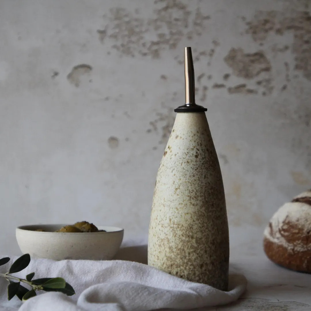 Pre Order Handmade Stoneware Oil Bottle 300ml & 500ml | Devon Pottery | Rustic Kitchen Decor - Et... | Etsy (US)