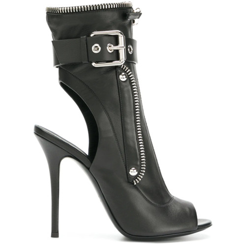 Giuseppe Zanotti Design Bota de couro com zíper 'Kendra' - Preto | FarFetch BR