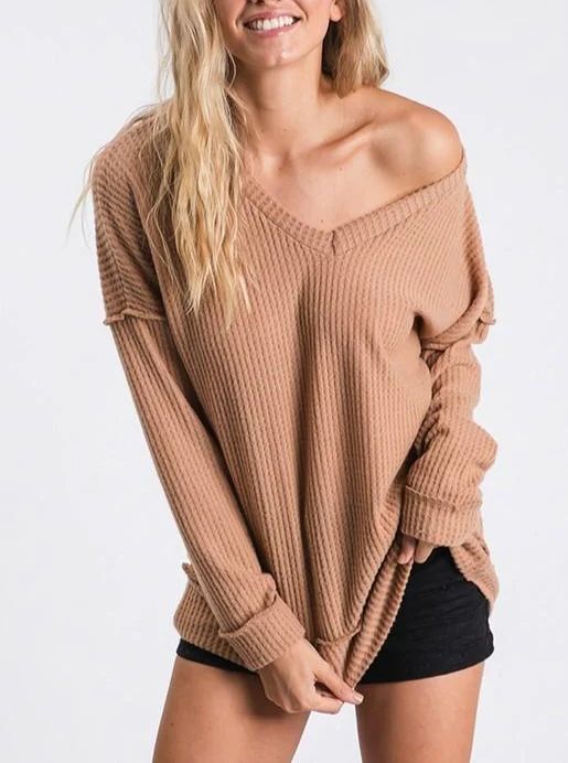 Maggie Oatmeal Waffle Top | Kell Parker