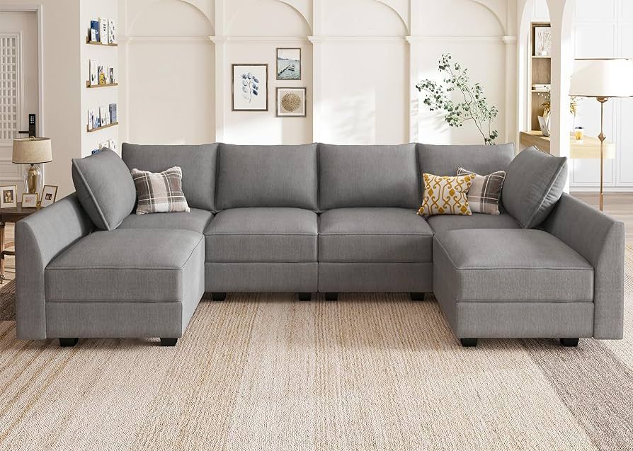 HONBAY Modular Sectional Sofa U Shaped Sectional Modular Sofa with Storage Convertible Modular Se... | Amazon (US)