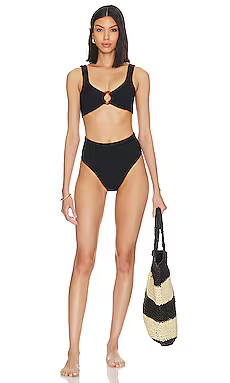 Hunza G Nadine Bikini Set in Black from Revolve.com | Revolve Clothing (Global)