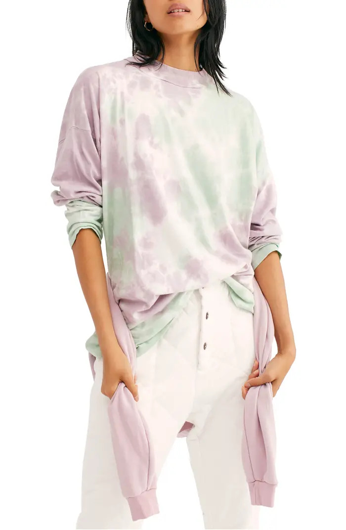 Be Free Tie Dye Oversize Long Sleeve T-Shirt | Nordstrom Rack