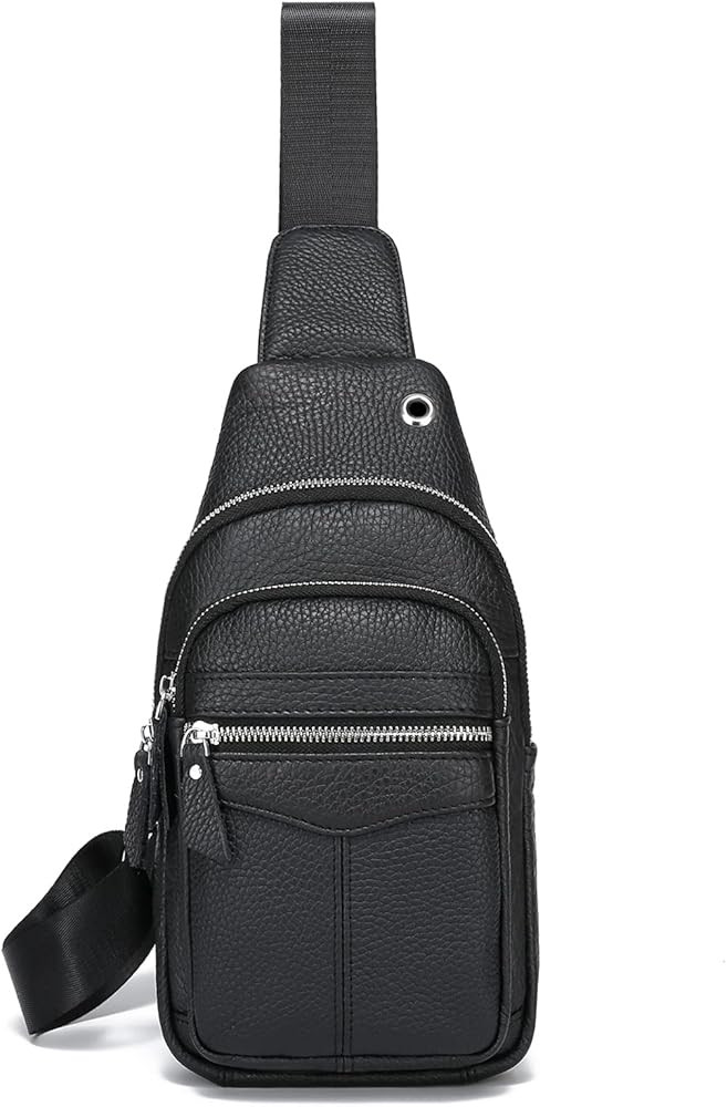 OrrinSports Leather Crossbody Sling Bag Backpack with Adjustable Strap for Outdoor Travel Hiking Spo | Amazon (US)