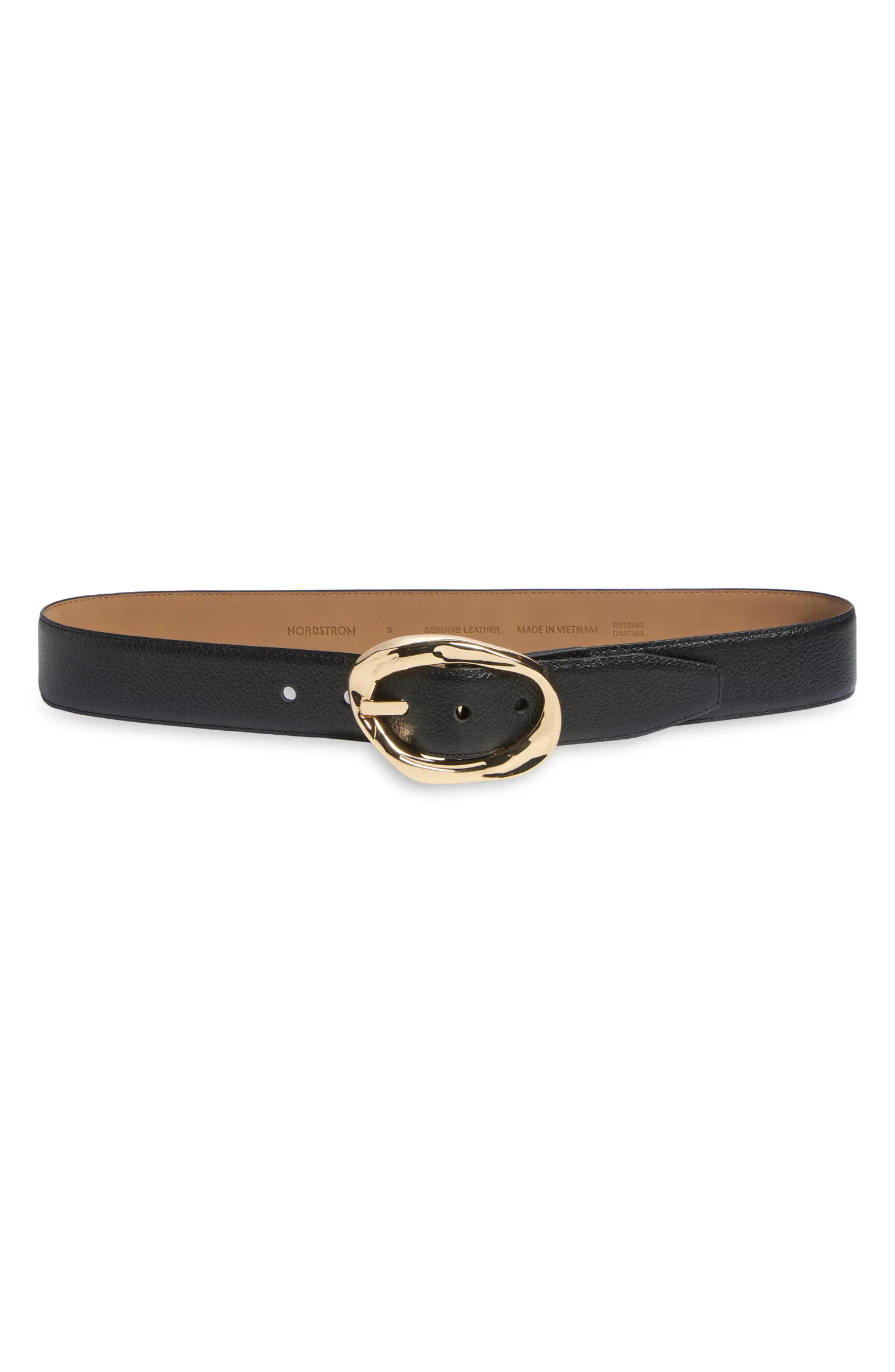 Nordstrom Cora Oval Buckle Leather Belt | Nordstrom | Nordstrom