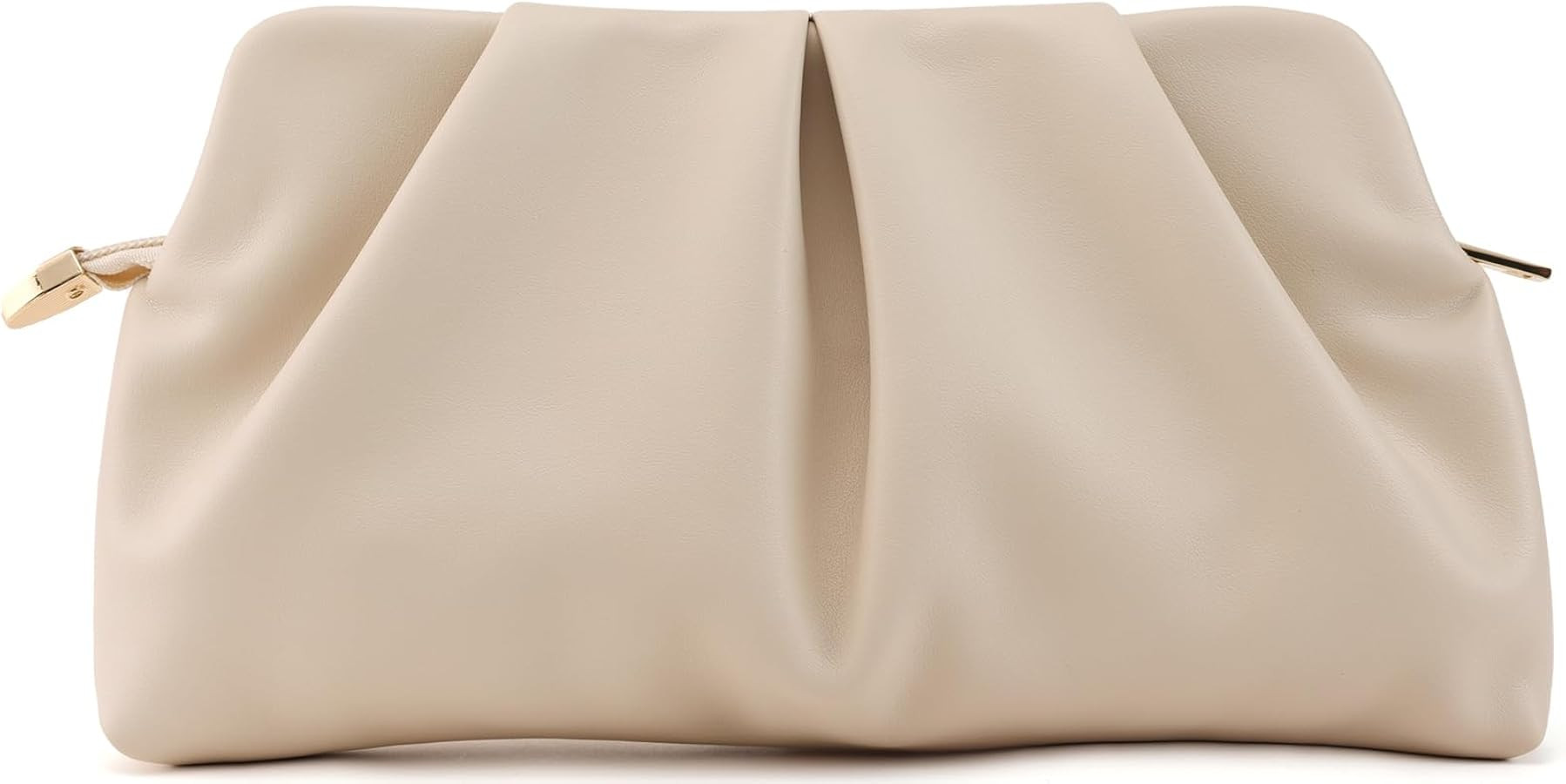 Women Clutch Bag Dressy Formal Handbag Pleated PU Clutch Purse Detachable Chain Crossbody Bag | Amazon (US)