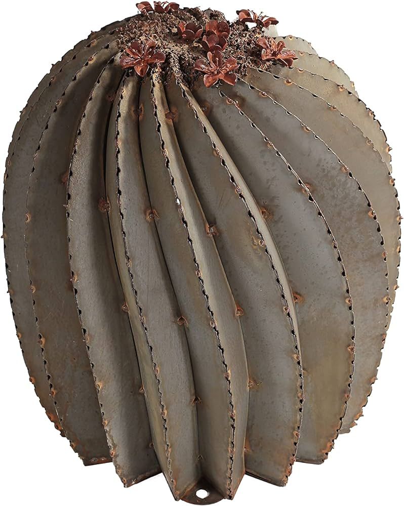 Desert Steel Fishhook Barrel Cactus - Indoor/Outdoor Metal Yard Art & Yard Decor, All Weather, Sm... | Amazon (US)