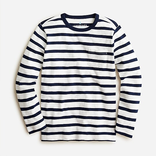 Boys' long-sleeve T-shirt in navy stripe | J. Crew US