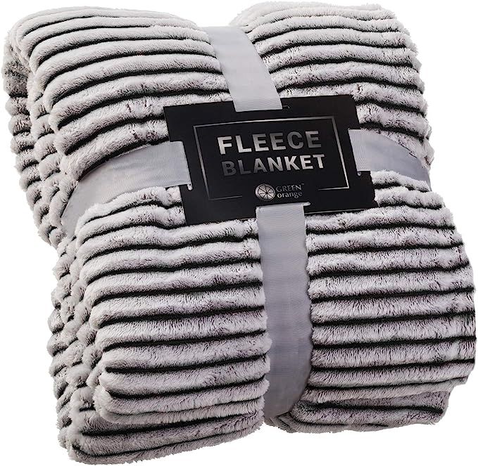 GREEN ORANGE Fleece Blanket Twin Size – 60x80, Lightweight, Black and White – Soft, Plush, Fl... | Amazon (US)