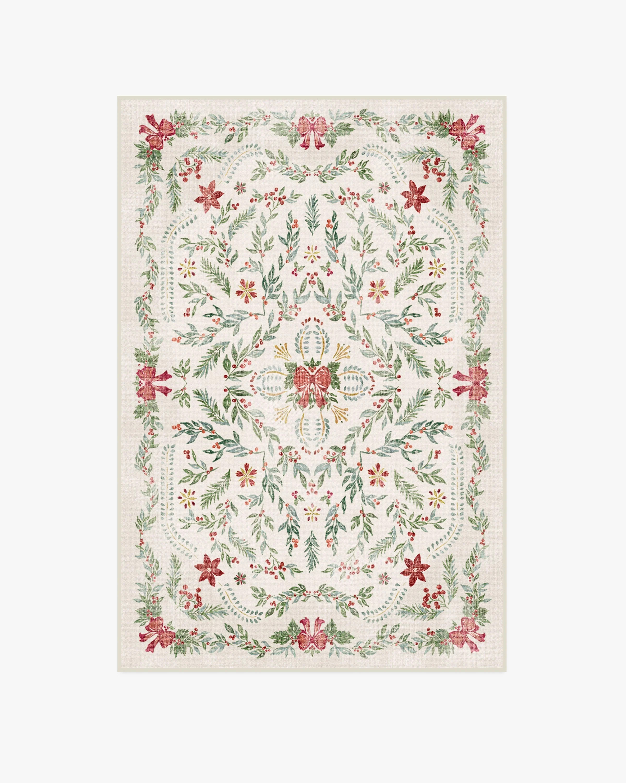 Deck the Halls Cream Multicolor Rug | Ruggable