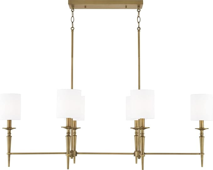 Capital Lighting 842661AD-701 Abbie Transitional White Fabric Island Light Fixture, 6-Light 360 T... | Amazon (US)