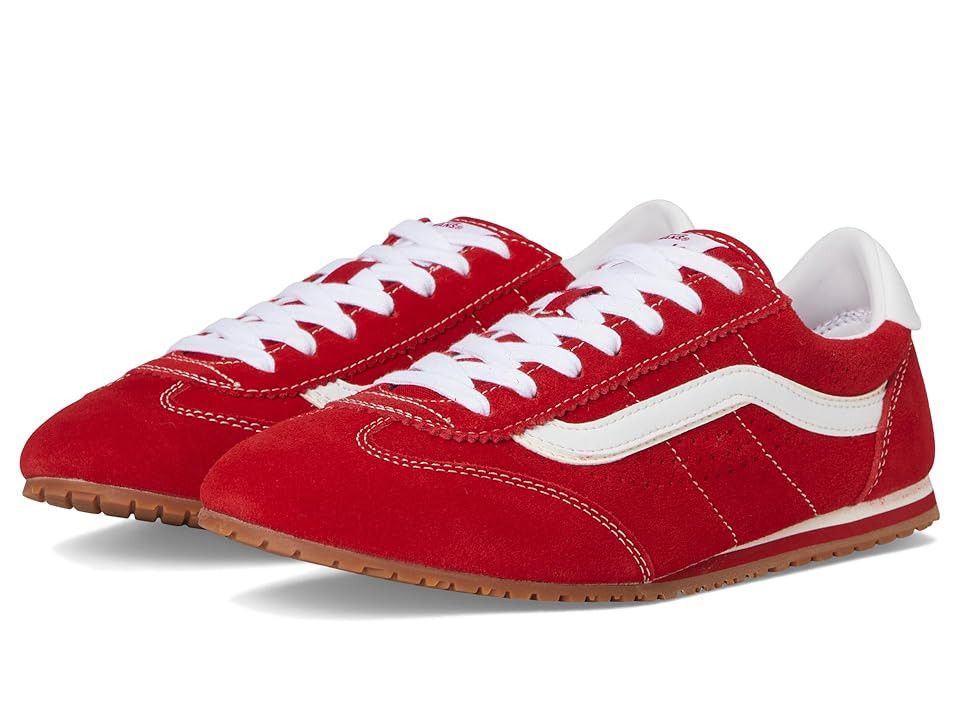 Vans Super Lowpro Athletic Shoes Racing Red: Men's 7.5 - Women's 9 Medium, Suede | Zappos.com