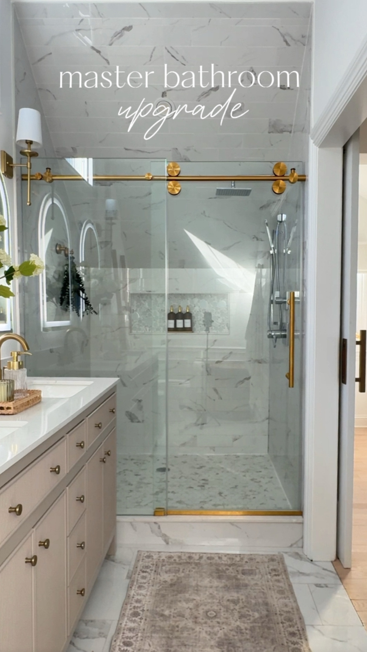 It’s amazing how a small upgrade can make such a big impact! ✨ Our master bathroom felt complete, but swapping out the shower door for this sleek, frameless beauty from Vigo took it to the next level. The high-quality design, modern look, and brass finish instantly elevated the space, making it feel so much more open and airy! 

Bathroom design, shower door, bathroom upgrade, bathroom Reno

#LTKStyleTip #LTKHome