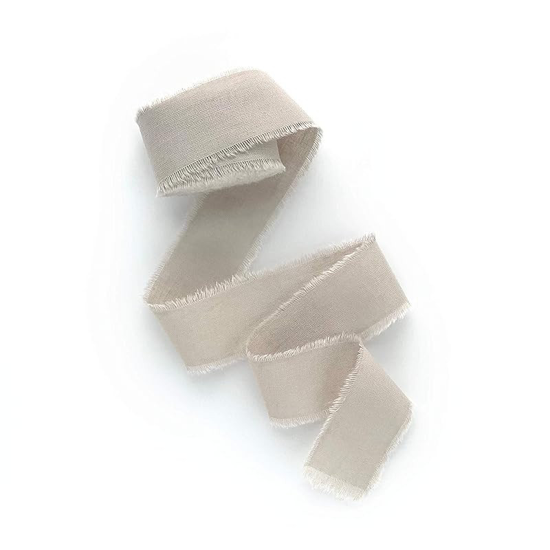 Pebble ribbon 1/2" 1" 2" 3 inch wide 5yd cotton Frayed edges hand dyed for Rustic wedding invitat... | Amazon (US)