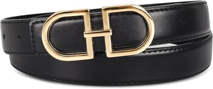 Women's Leather Belts for Jeans,Dresses,Pants,Coats-Fashion Waist Belt with Classic Gold Buckle,G... | Amazon (US)