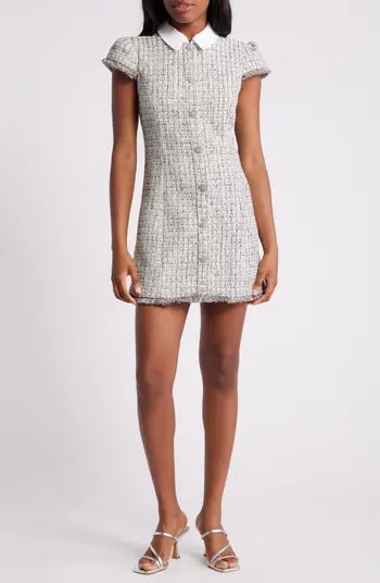 Riello Tweed Button Up Minidress | Nordstrom