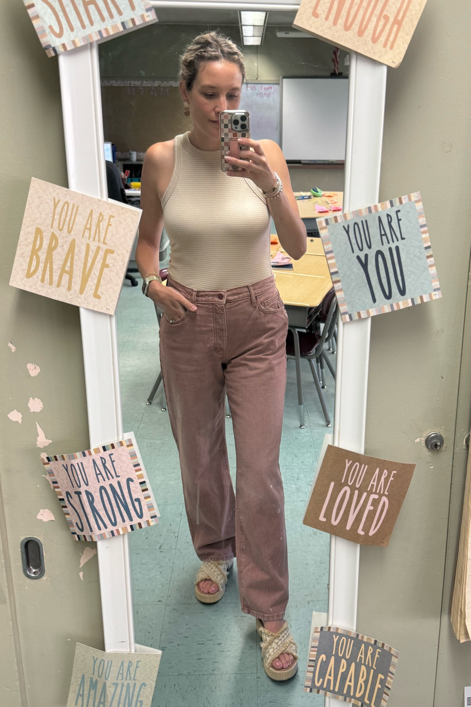 Spring teacher outfit

Target shoes
Target clearance pants
Old navy tank

#LTKFindsUnder50 #LTKWorkwear #LTKMidsize