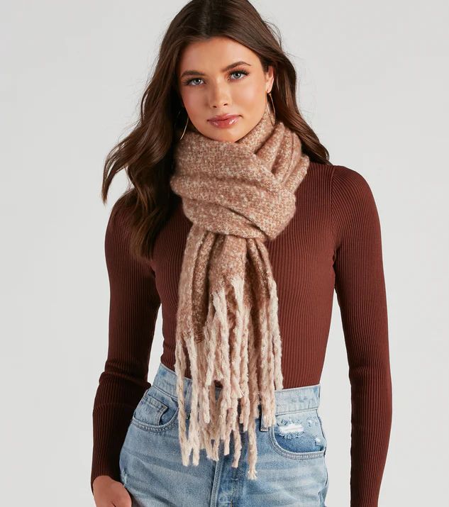 Autumn Vibes Fringe Blanket Scarf | Windsor Stores