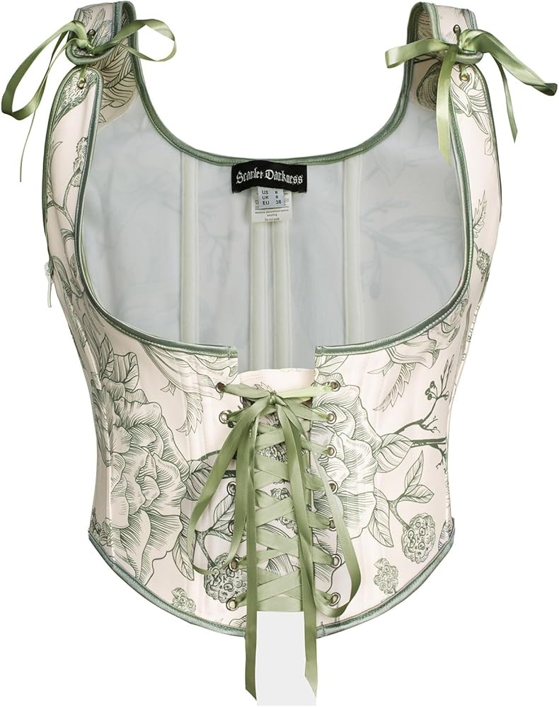 Scarlet Darkness Women's Renaissance Corset Floral Underbust Corset Tops Vintage Boned Corset Bel... | Amazon (US)