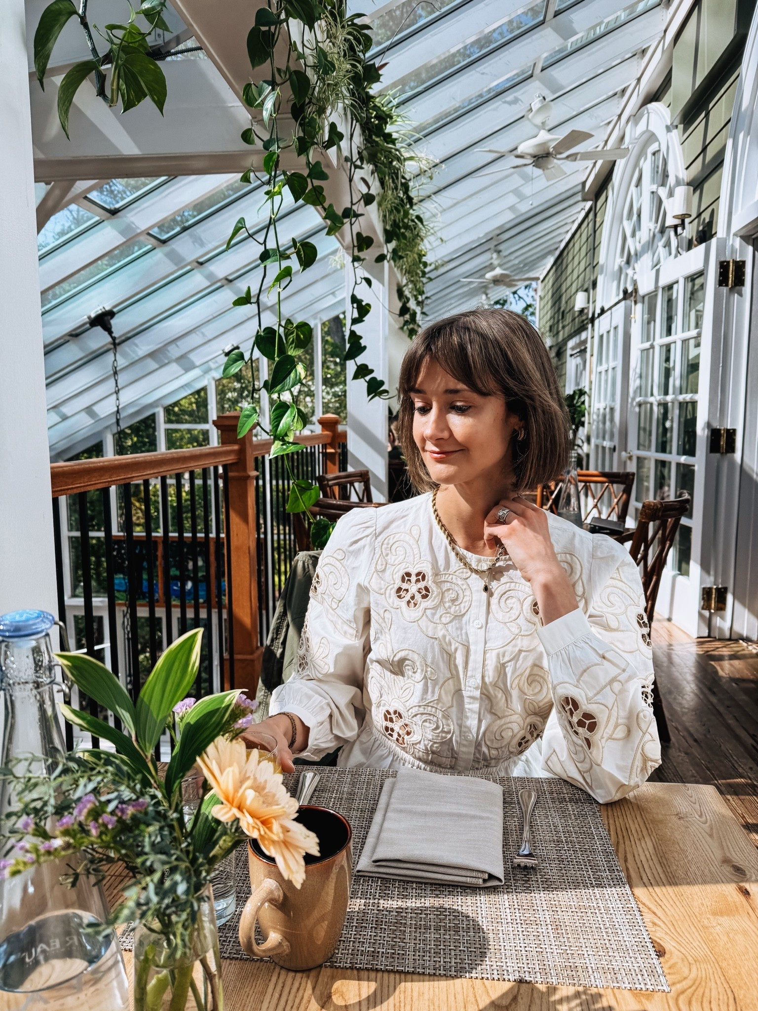 A pretty feminine embroidered blouse for brunch.

#LTKootd #LTKOver40 #LTKSeasonal