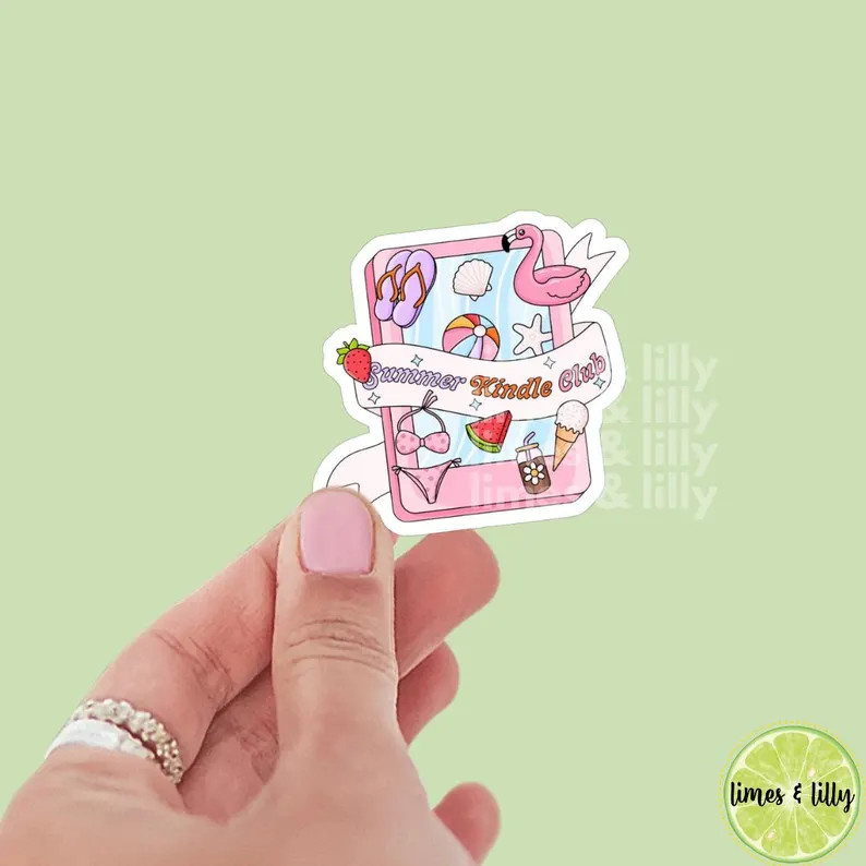 Summer Kindle Club Vinyl Sticker | Kindle Stickers | Bookish Stickers | Gift for Book Lover - Ets... | Etsy (US)