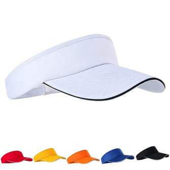1pc Adjustable Men's Universal Solid Color Sun Visor Sport Golf Tennis Breathable Cap Solid Color... | SHEIN