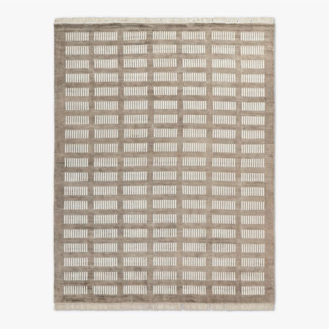 Alize Handloomed Light Brown Viscose Area Rug 9'x12' | CB2