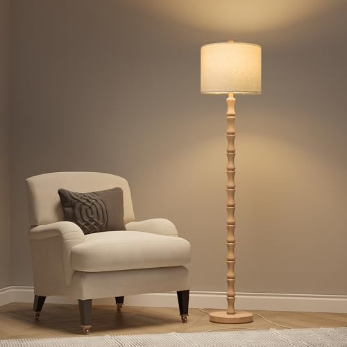 BOBOMOMO 62" Farmhouse Floor Lamp for Living Room, Retro Corner Floor Lamp Rotary Switch, Rustic Standing Lamp for Bedroom, Corner, Nursery, Dining Room, Bedroom, House | Amazon (US)