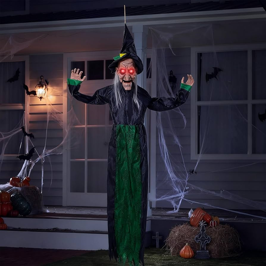 Halloween Decorations Hanging Witch, 6.23 ft Animatronic Witch Props with Touch Activated Sensor,... | Amazon (US)