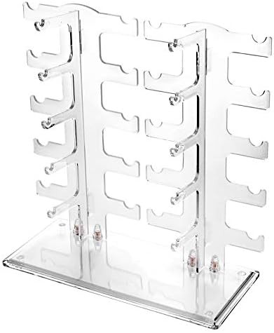 Lamoutor 2 Row Sunglasses Rack Holder Glasses Display Stand Transparent | Amazon (US)