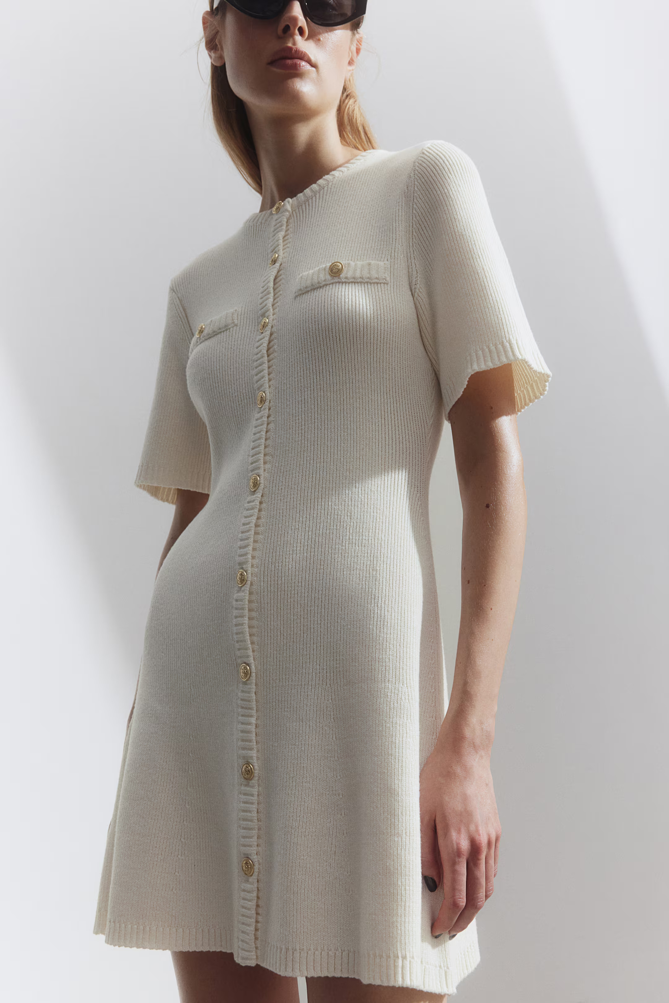 Rib-knit Button-front Dress | H&M (US + CA)