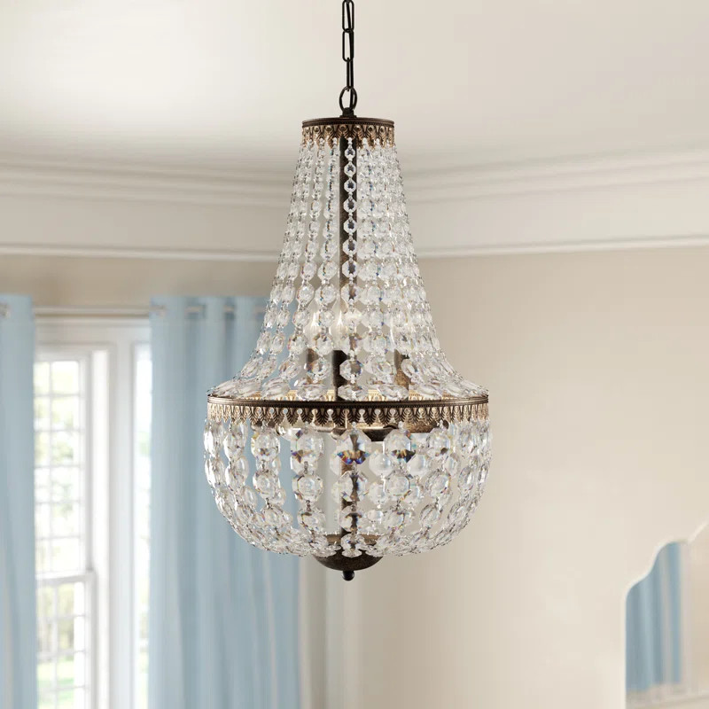House of Hampton® Fraser 6 - Light Unique / Statement Empire Chandelier with Crystal Accents | Wayfair North America