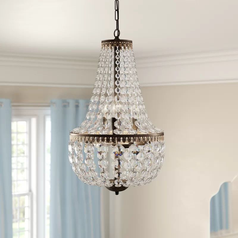 House of Hampton® Fraser 6 - Light Unique / Statement Empire Chandelier with Crystal Accents | Wayfair North America