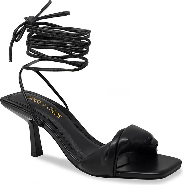 CHASE AND CHLOE Eliza Puff Strap Leg Wrap Tie Sandal | Nordstromrack | Nordstrom Rack