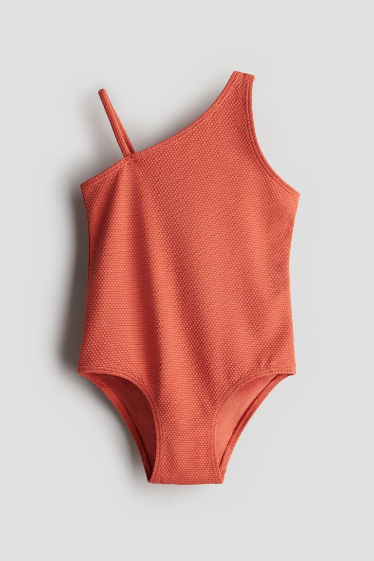 Textured Swimsuit - Sleeveless - Dark orange - Kids | H&M US | H&M (US + CA)