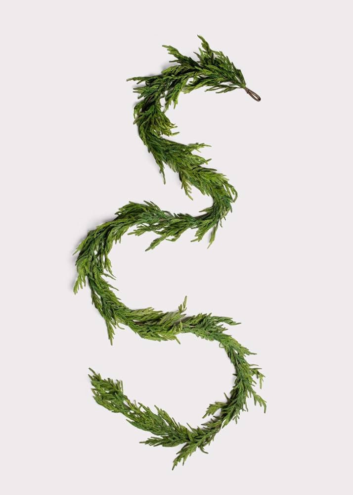 Afloral Real Touch Norfolk Pine Entry/Staircase Garland - 180" Long | Amazon (US)