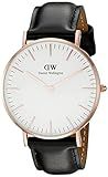 Daniel Wellington Women's 0508DW Classic Sheffield Rose Gold-Tone Stainless Steel Watch with Black Leather Band | Amazon (US)
