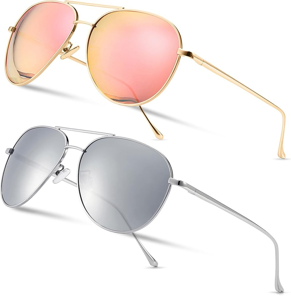 SUNGAIT Women's Lightweight Oversized Aviator Sunglasses - Mirrored Polarized Lens | Amazon (US)
