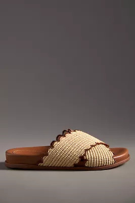Maeve Scallop Banded Slide Sandals | Anthropologie (US)