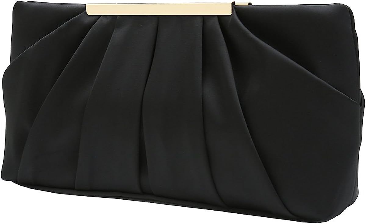 Charming Tailor Clutch Evening Bag Elegant Pleated Satin Formal Handbag Simple Classy Purse for W... | Amazon (US)