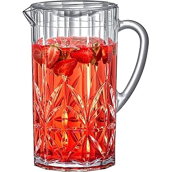 Amazing Abby - Stately - Acrylic Pitcher (80 oz), Clear Plastic Water Pitcher with Lid, Fridge Ju... | Amazon (US)