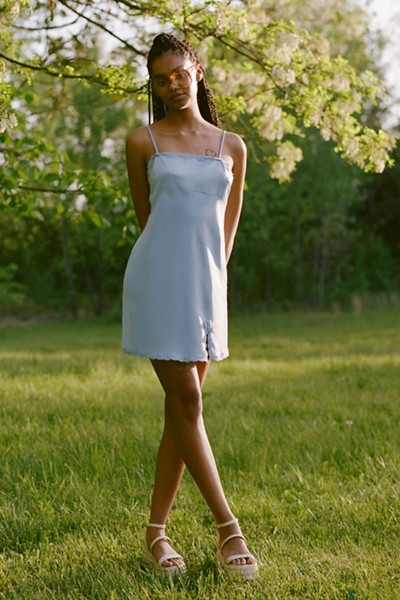UO Lani Lace-Trim Mini Dress | Urban Outfitters (US and RoW)
