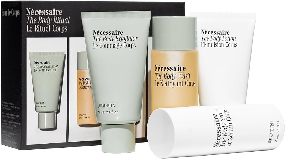 Nécessaire The Body Ritual Set. 4 x Travel-Size. Smooth, Replenish, Firm, Hydrate with AHA/BHA/P... | Amazon (US)